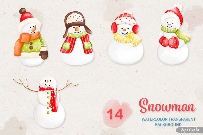 joy-snowman-watercolor-snowman-clipart