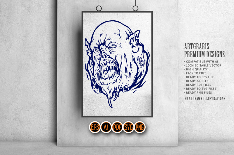 scary-monster-head-outline-svg