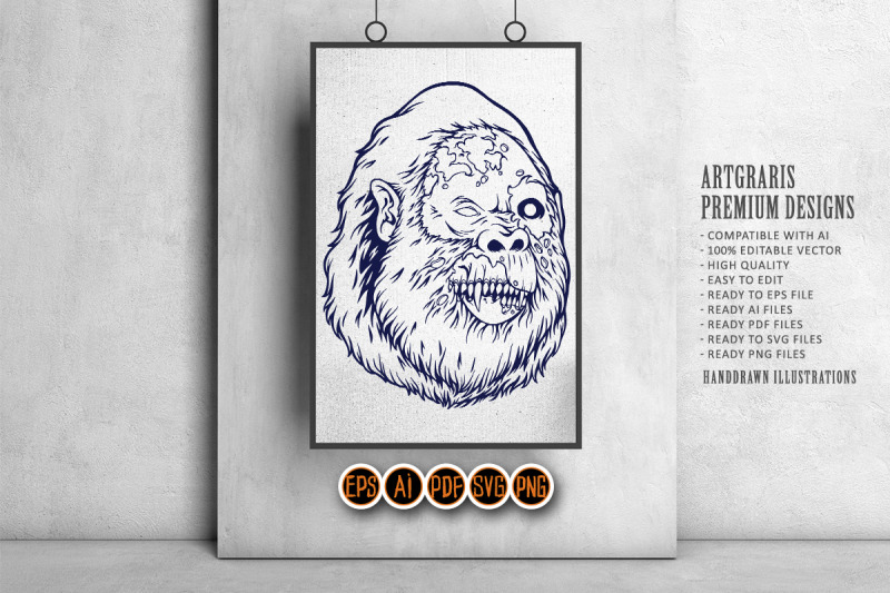 scary-gorilla-monster-outline-svg