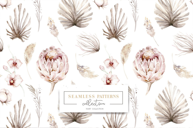 watercolor-blossom-flower-protea-amp-floral-palm-seamless-pattern