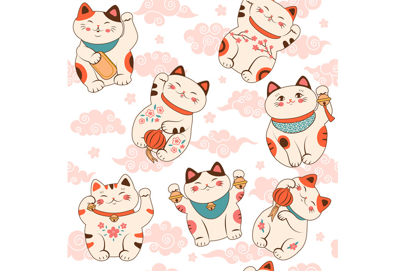 asian-cat-pattern-maneki-neko-character-of-fortune-and-lucky-cheerful