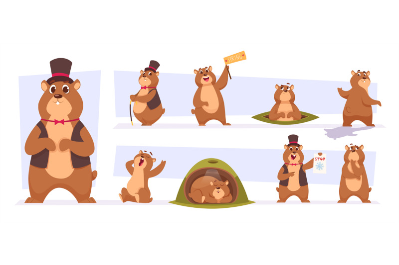 groundhogs-cute-wild-animals-day-of-time-loop-groundhogs-illustration