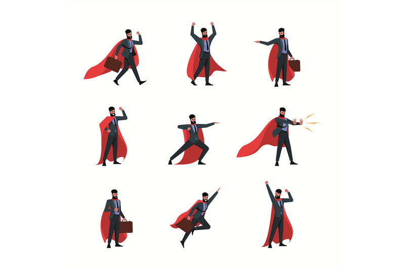 business-heroes-flying-man-in-red-cape-power-action-poses-of-business