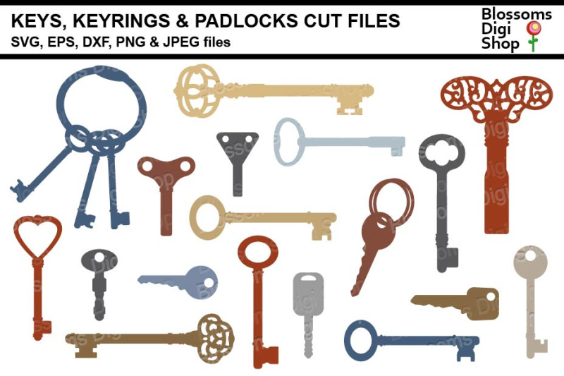 keys-keyrings-amp-padlocks-svg-dxf-eps-jpeg-and-png-cut-files