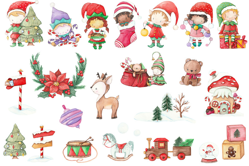 santa-claus-helpers-elf-clipart-christmas-set