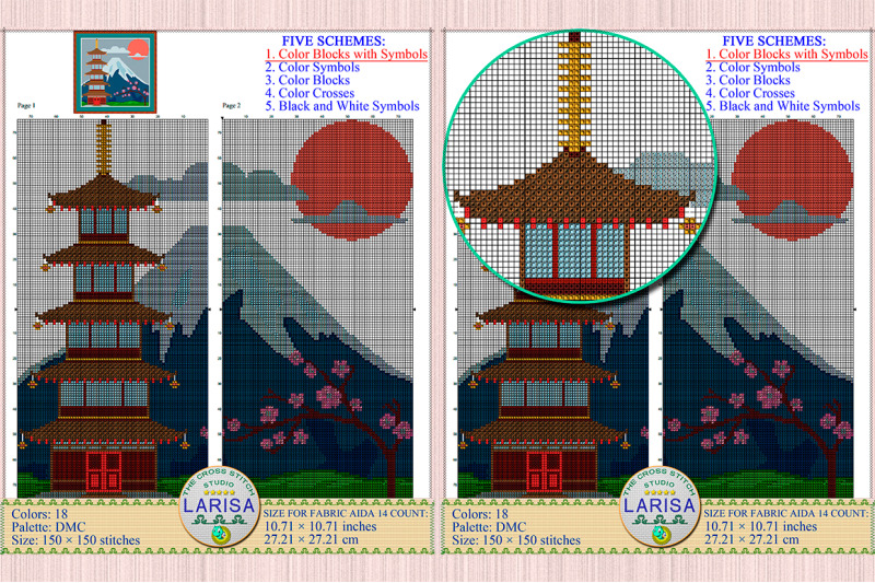 pagoda-cross-stitch-pattern-mount-fuji