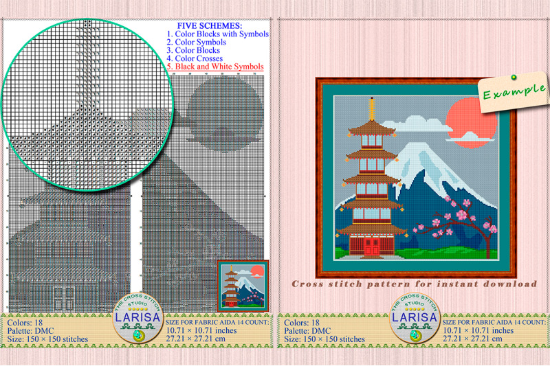 pagoda-cross-stitch-pattern-mount-fuji