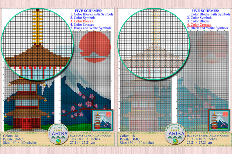 pagoda-cross-stitch-pattern-mount-fuji