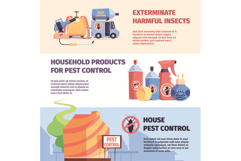 harmful-insects-banners-toxic-danger-bugs-in-interior-air-protection