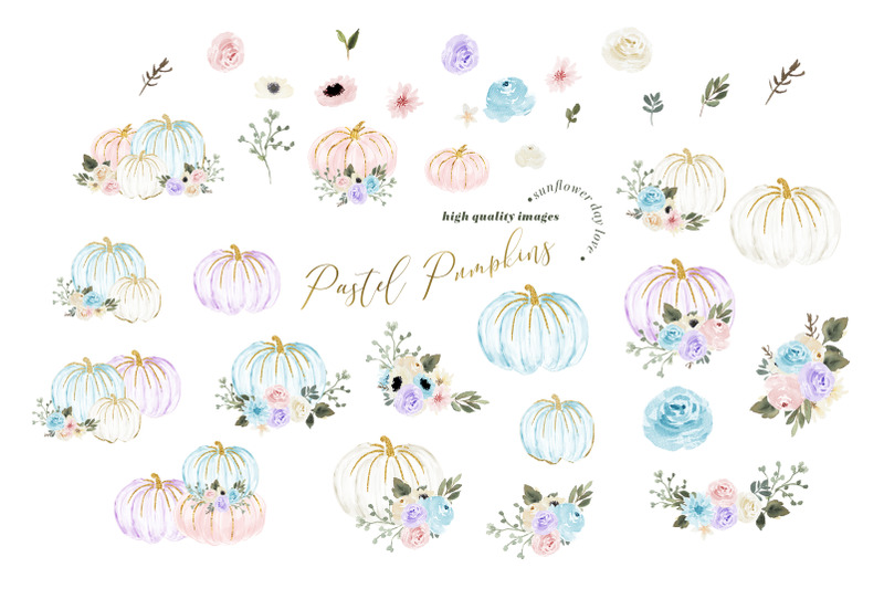 pastel-blue-arrangements-pumpkin-clipart-fall-white-pumpkin