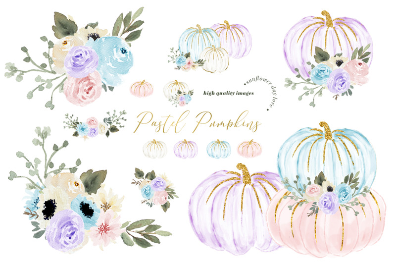 pastel-blue-arrangements-pumpkin-clipart-fall-white-pumpkin