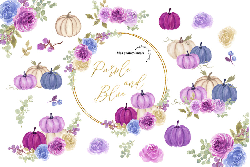 purple-amp-blue-pumpkin-clipart-blue-purple-flowers