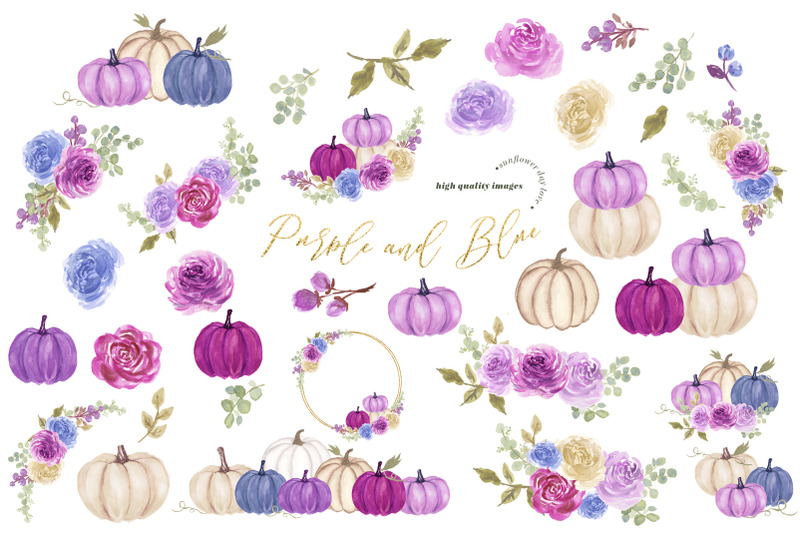 purple-amp-blue-pumpkin-clipart-blue-purple-flowers