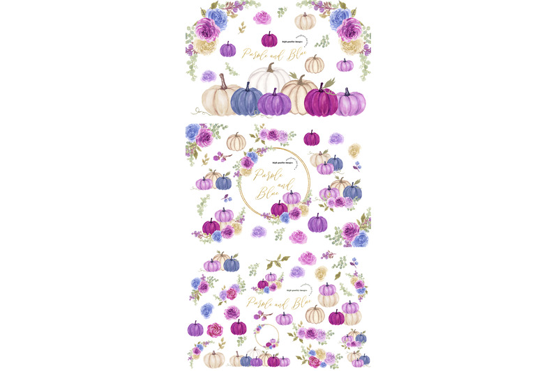 purple-amp-blue-pumpkin-clipart-blue-purple-flowers