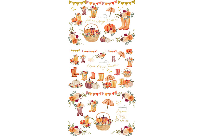 autumn-orange-pumpkin-boots-clipart-burgundy-pumpkin-watercolor