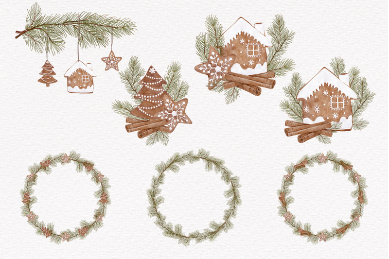 christmas-cookies-noel-gingerbread-house-winter-pine-wreath-letters