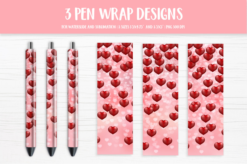 falling-hearts-pen-wrap-design-heart-pen-sublimation