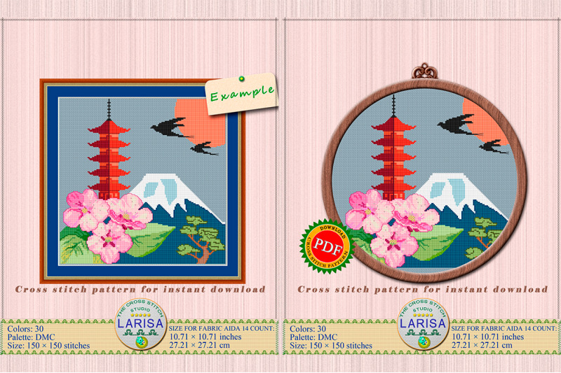 japanese-pagoda-cross-stitch-pattern-sakura-bonsai