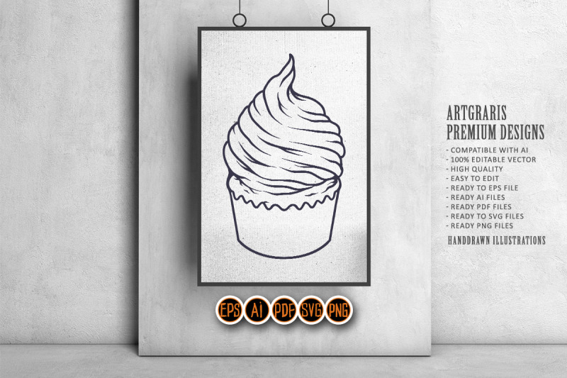 monochrome-delicious-funny-cupcake-svg