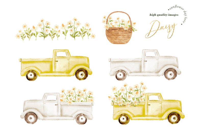 daisy-flower-truck-clipart-summer-floral-clipart