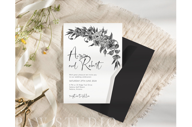 floral-wedding-invitation-template-details-rsvp-canva-black-boho-bota