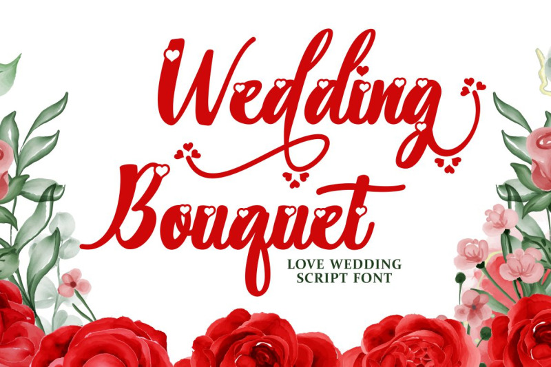 wedding-bouquet-love-wedding-font