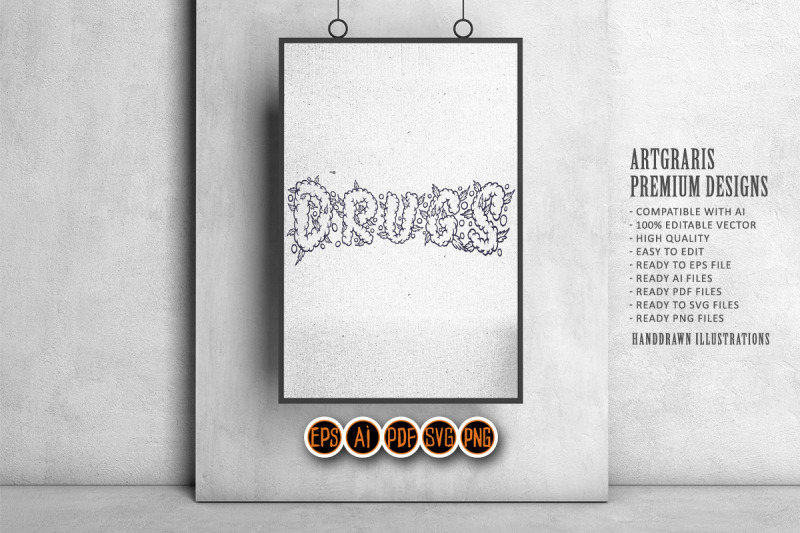 lettering-drugs-smoke-effect-monochrome-svg