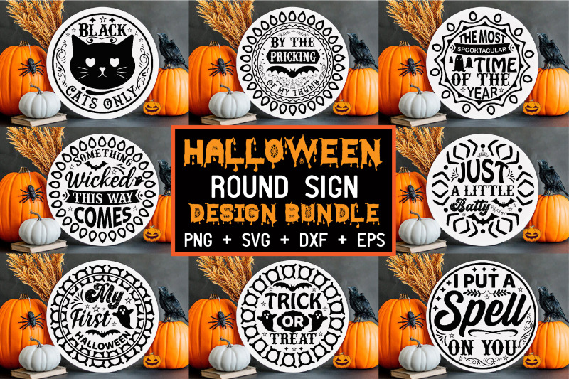 halloween-round-sign-design-bundle