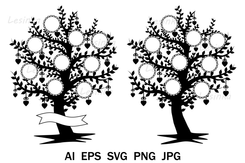 family-tree-papercut-cutting-file-svg-monogram