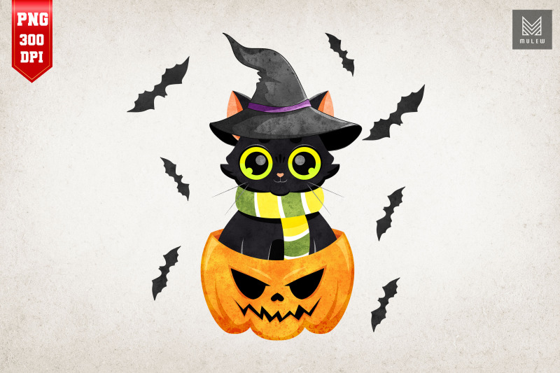 cute-black-cat-with-bats-funny-halloween