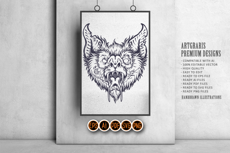 scary-bat-monster-monochrome-svg