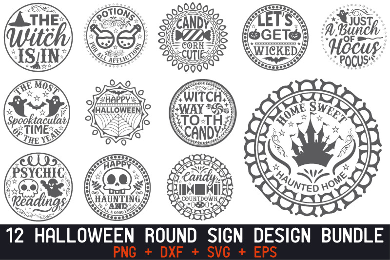 halloween-round-sign-design-bundle