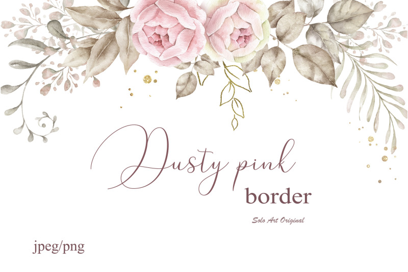 dusty-pink-roses-border-clipart-greenery-floral-background