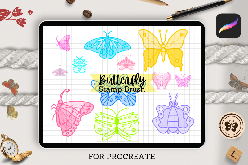 butterfly-procreate-stamps