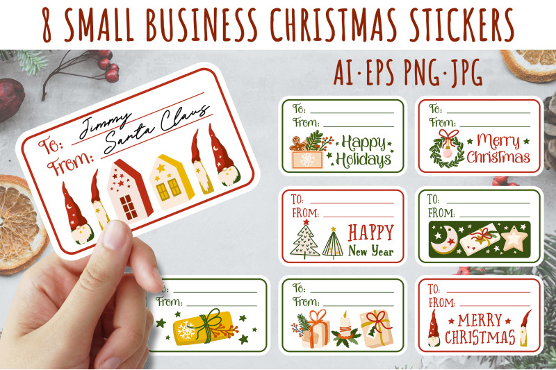 christmas-small-business-stickers-gift-tag-stickers