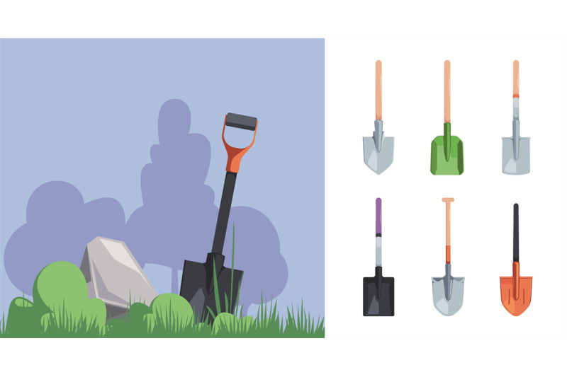 garden-shovel-tools-for-gardening-cultivation-items-agricultural-coll