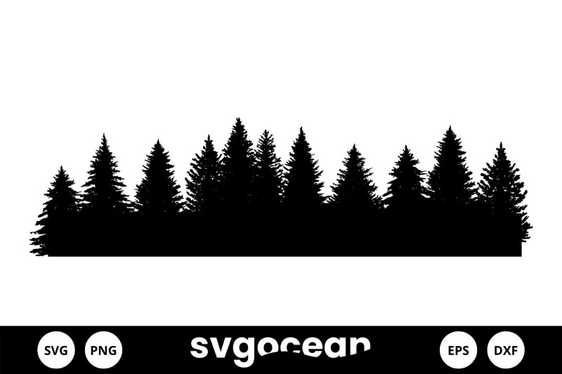 Treeline Forest SVG, PNG, PDF, Forest line SVG, Tree Silhouette