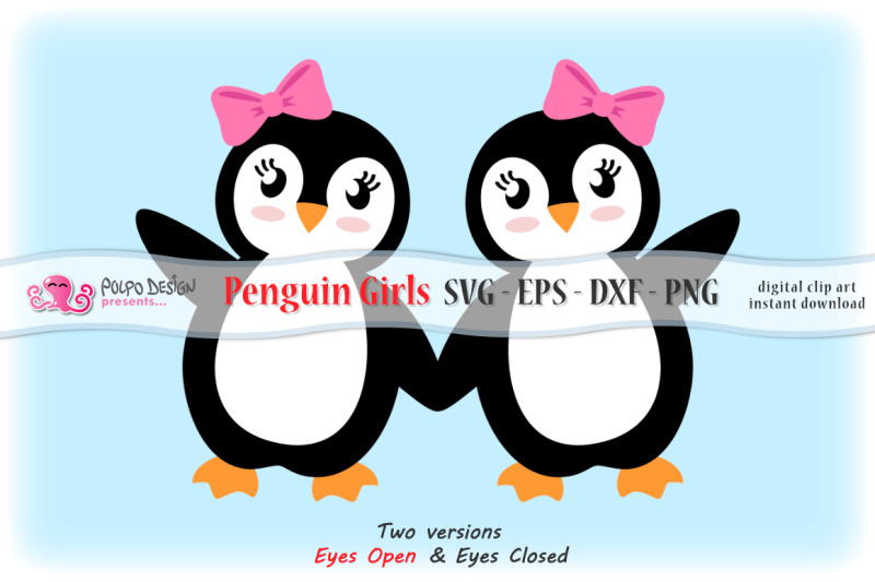 penguin-girls-svg-eps-dxf-and-png