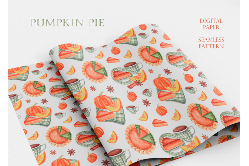 pumpkin-pie-seamless-pattern-digital-paper-watercolor-thanksgiving