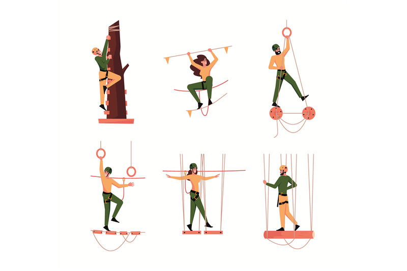 rope-park-walk-forest-adventure-constructions-on-trees-garish-vector