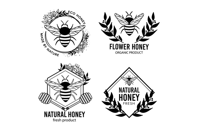 beekeeping-eco-product-badges-and-label-set