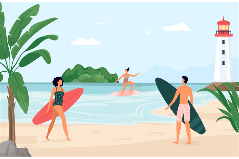 people-at-beach-with-surfboard-summer-sport