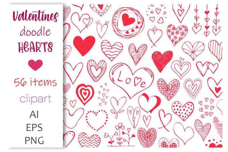 valentines-red-doodle-hearts