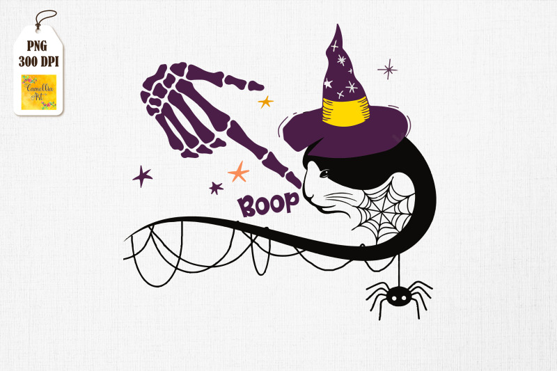 halloween-skeleton-hand-boop-black-cat