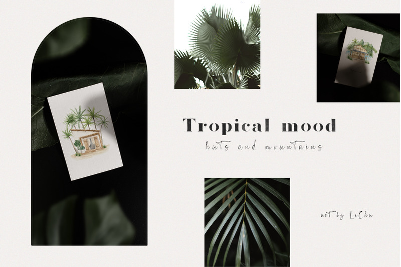 tropical-mood-houses-palm-trees-watercolor-clipart
