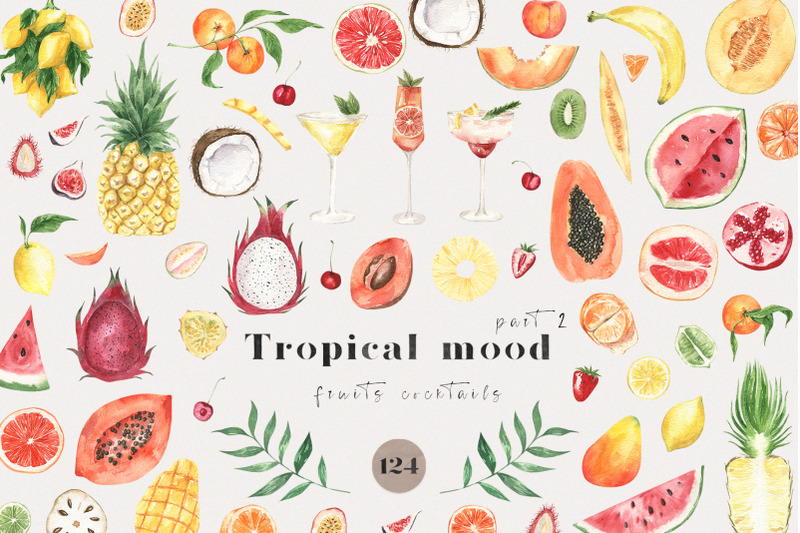 tropical-mood-watercolor-fruits-cocktail-clipart