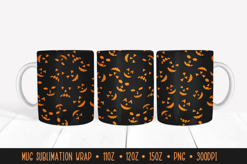 halloween-pumpkin-faces-mug-wrap-sublimation-design-png