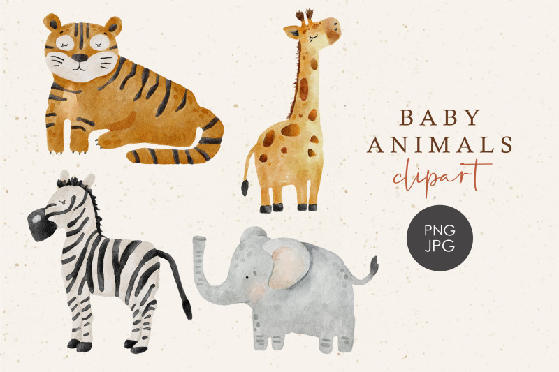 baby-animals-clipart-watercolor-animals-digital-baby-elements
