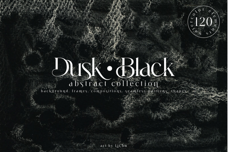 dusk-black-watercolor-background-texture-shapes-stroke-clipart