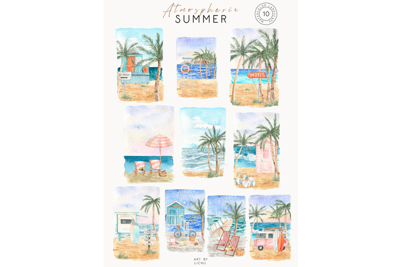 watercolor-atmospheric-summer-cocktails-ice-cream-outfits-clipart